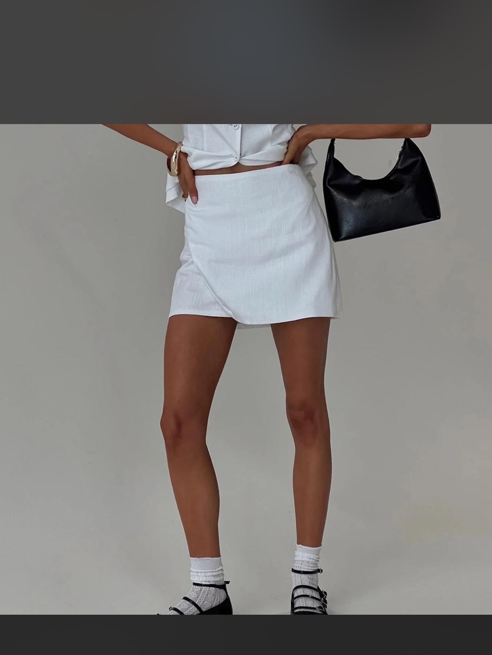 White Wrap Mini Skirt - Women's Lightweight Summer Skirt
